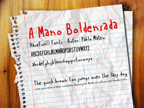 A Mano Boldensada Typeface for Web Design